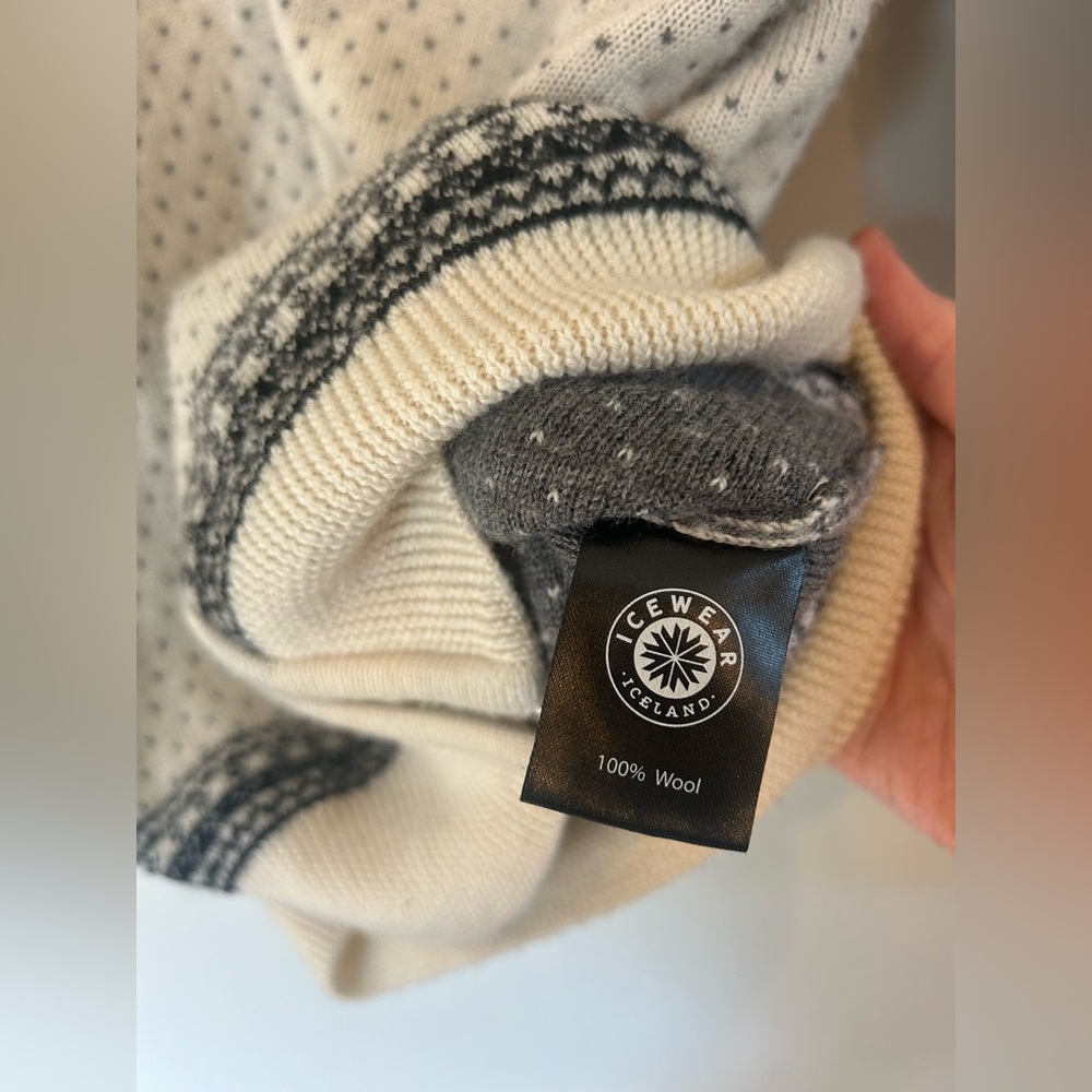 Icewear Wool Full-Zip Cream Nordic Pattern Icelandic Women's Sweater XS - Picture 4 of 4